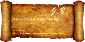 Jankovits Barnabás névjegykártya