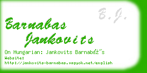barnabas jankovits business card
